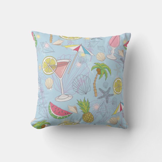 Cute summer illustration pattern with watermelon,  cushion (Front)