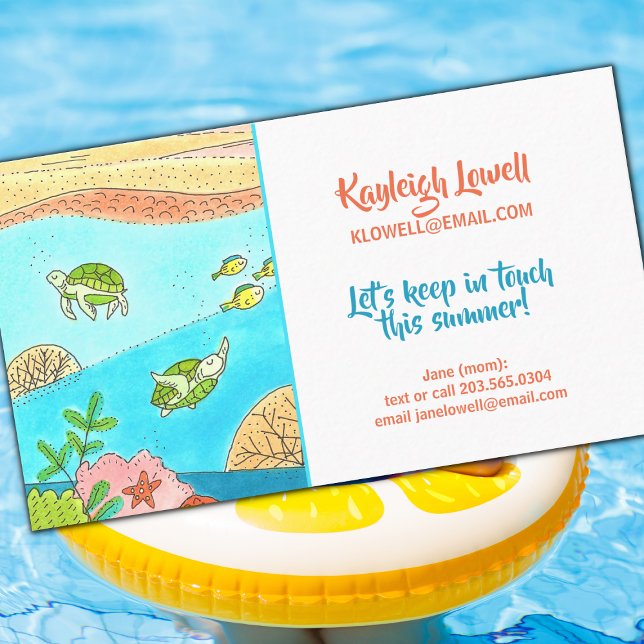 Cute Summer Kids Calling Card (Creator Uploaded)
