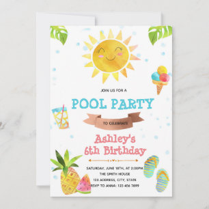 Cute summer party invitation