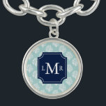 Cute Summer Pattern and Blue Monogram Personalised Bracelet<br><div class="desc">.</div>