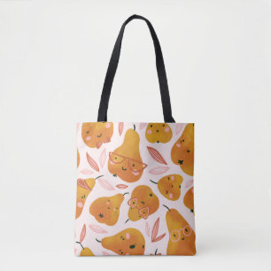 Cute summer pattern with orange pears. tote bag