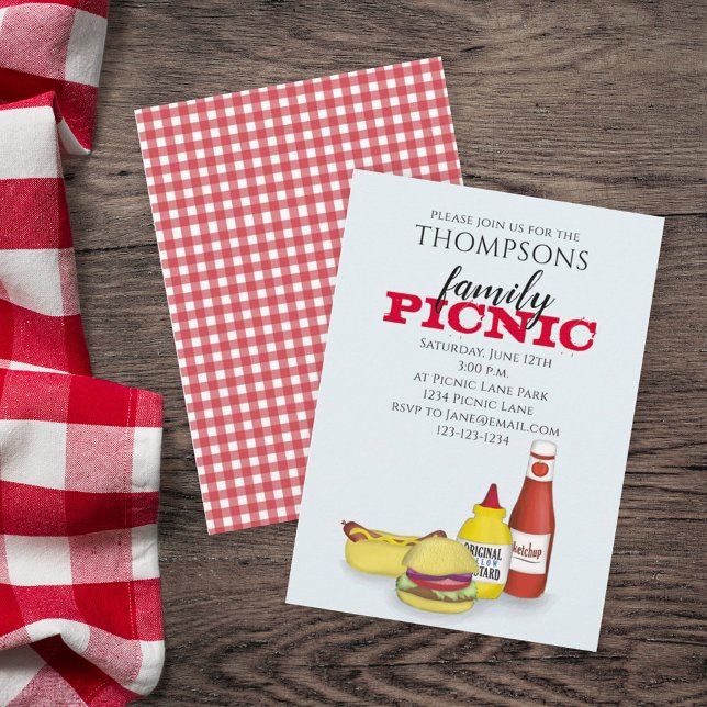 Cute Summer Picnic Trendy Cookout Whimsical Invitation (Creator Uploaded)