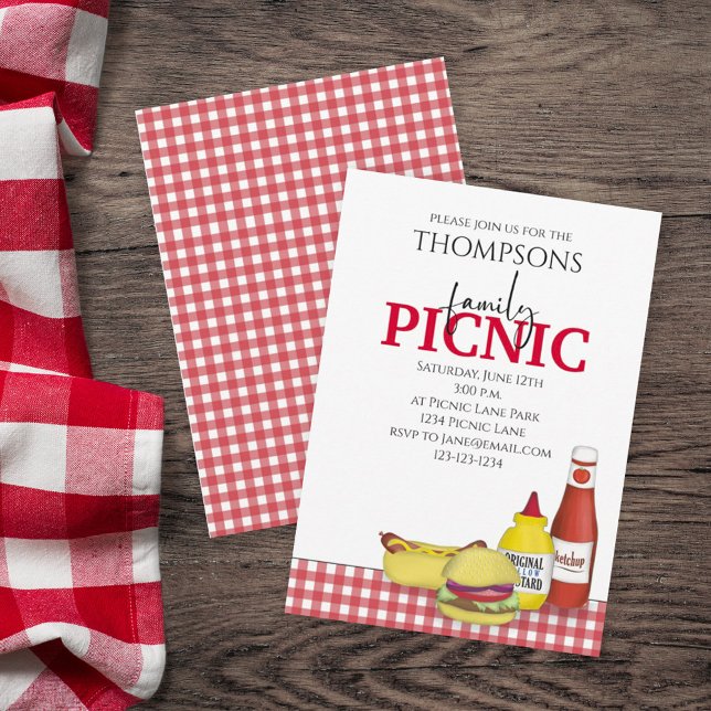 Cute Summer Picnic Trendy Cookout Whimsical Invitation (Creator Uploaded)