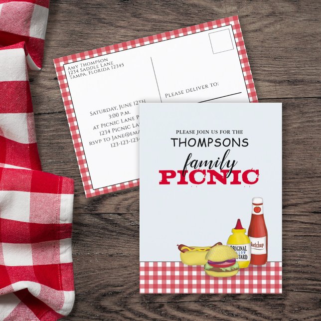 Cute Summer Picnic Trendy Cookout Whimsical Postcard (Creator Uploaded)