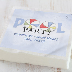 Cute Summer Pool Party Custom Napkin