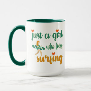 Cute summer quote Just a girl who loves surfing Mug
