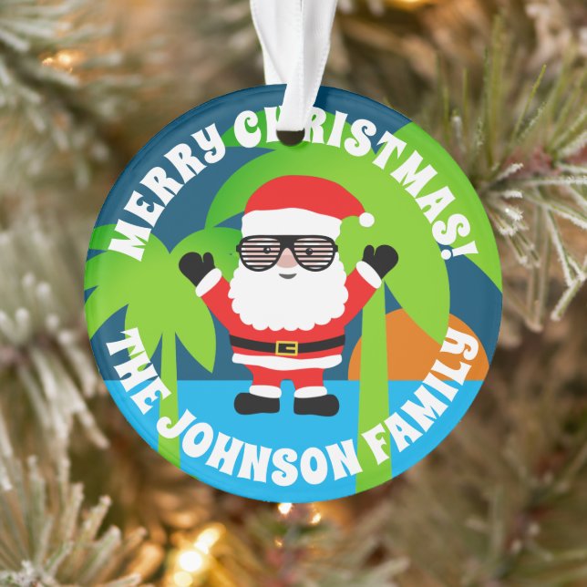 Cute summer Santa tropical Christmas tree ornament (Tree)