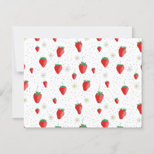 Cute Summer Strawberries & Blossoms Postcard