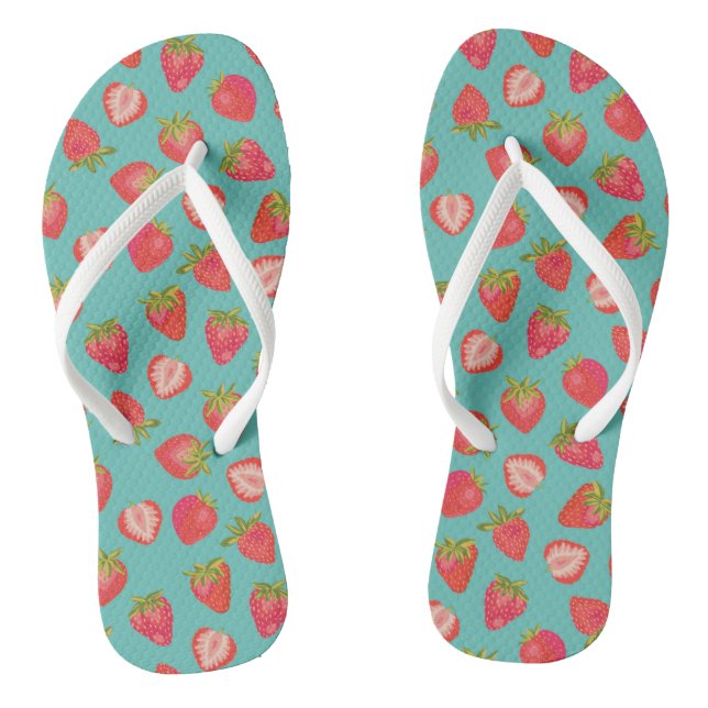 Cute Summer Strawberry Pattern Jandals (Footbed)