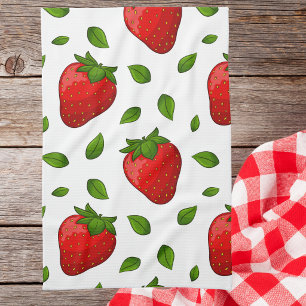 Cute Summer Strawberry Stylish Modern Tea Towel