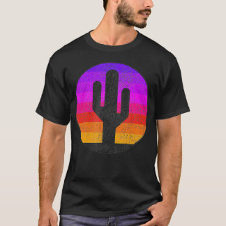Cute Summer Style Vintage Retro Saguaro Cactus Sun T-Shirt