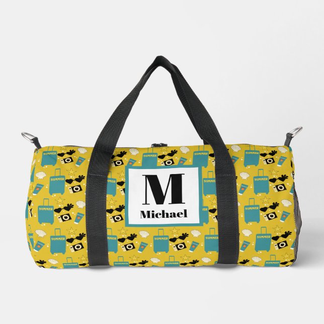 Cute Summer Vacation Elements Duffle Bag (Front)