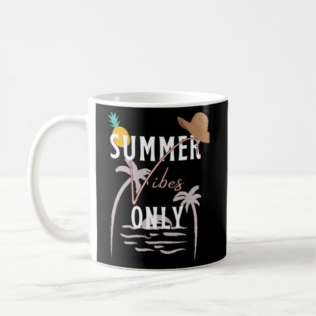 Cute Summer Vibes Only Beach Coffee Mug (Left)
