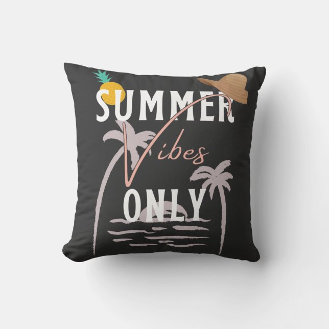 Cute Summer Vibes Only Beach Cushion (Front)