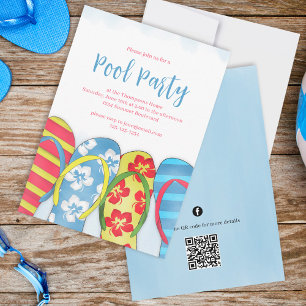 Cute Summer Watercolor Party Custom Invitation