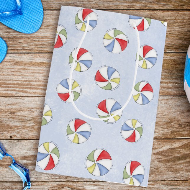 Cute Summer Watercolor Pool Pattern Medium Gift Bag (Creator Uploaded)