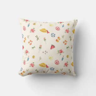 Cute Summer Watercolor: Watermelon, Dango & Sun Cushion