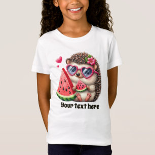 Cute Summer watermelon hedgehog customisable T-Shirt