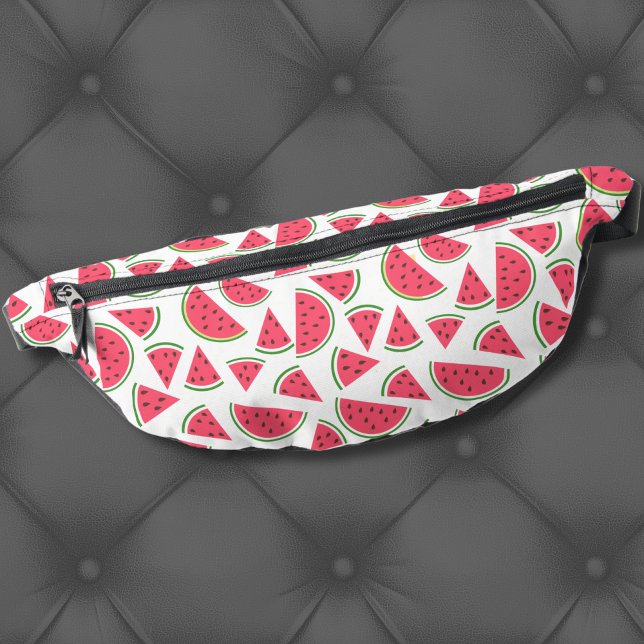 Cute Summer Watermelon Pattern Bum Bags (Cute Modern Summer Fruit Pink Red Watermelon Fanny Pack)