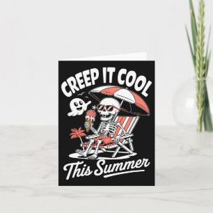 Cute Summerween Ghost Funny Beach Halloween  Card