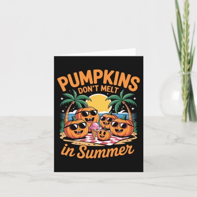 Cute Summerween Ghost Funny Beach Halloween Card (Front)