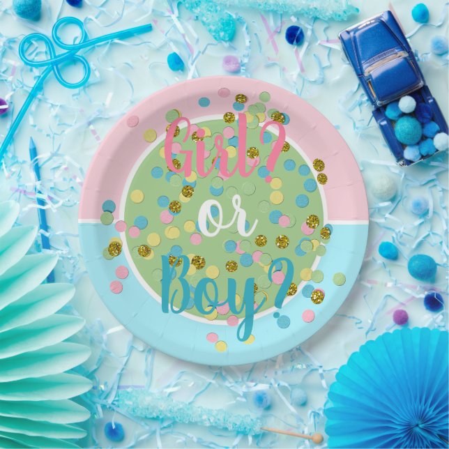 Cute Summery Fun Colourful Confetti Dots Paper Plate (Party)