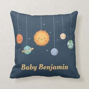 Cute Sun and Planets Space Theme Baby Boy Nursery Cushion