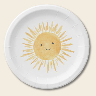 Cute Sun Boy's Birthday Party Paper Plate