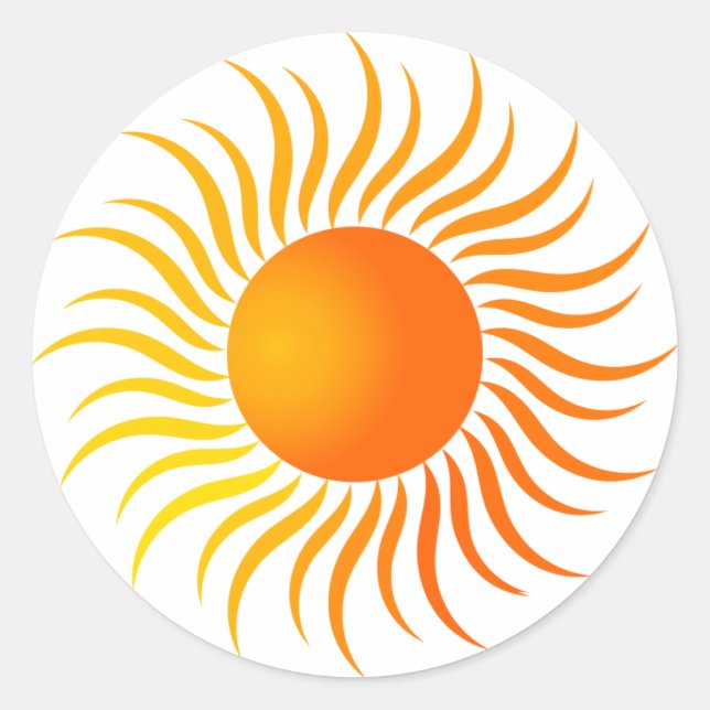 Cute sun Classic Round Sticker (Front)