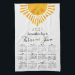 Cute Sun Elegant 2025 Calendar Name Monogram Tea Towel<br><div class="desc">Create a unique personalised 2025 calendar kitchen towel with a cute sun illustration. This adorable design will tell your loved ones about their days to Thrive and Shine during the year. It's great that there are 365 days to Thrive and Shine in 2025. It's a lovely gift idea for Thanksgiving...</div>