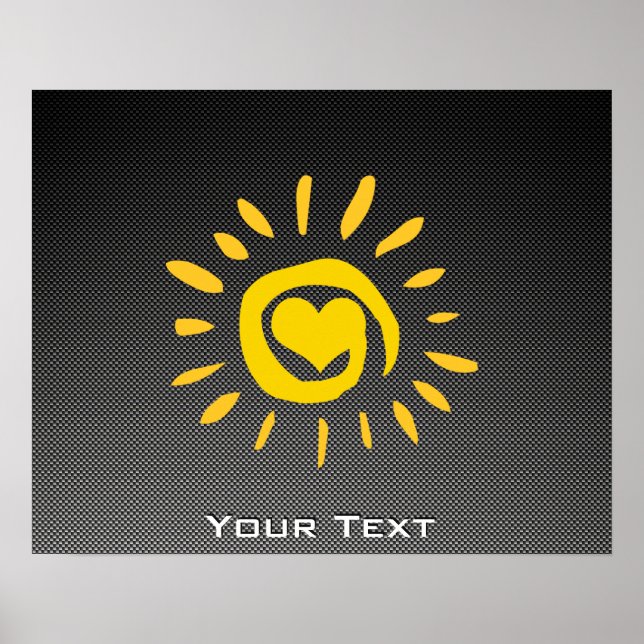 Cute Sun; Faux Carbon Fibre Poster (Front)