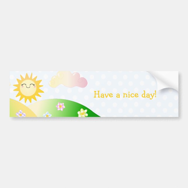 Cute sun kawaii cartoon bumper sticker (Front)
