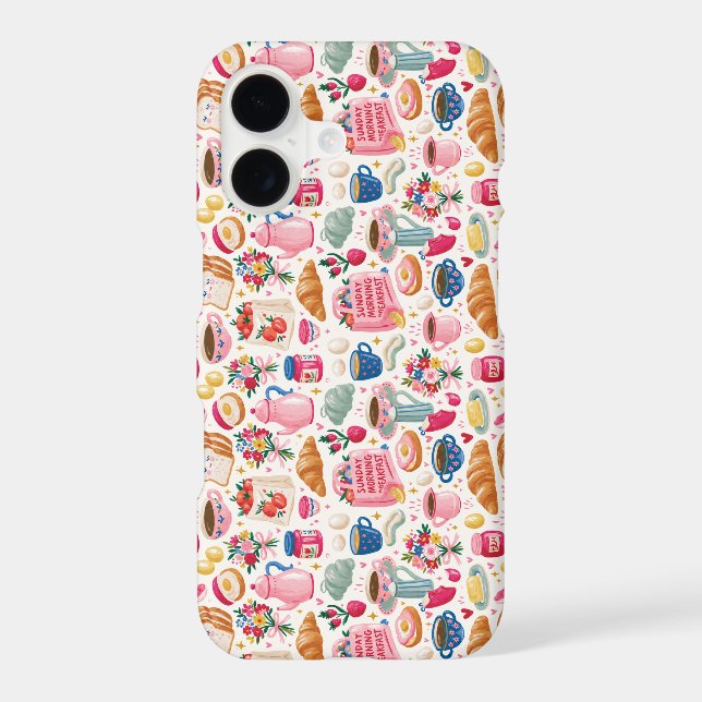 Cute Sunday Breakfast Pattern | Coffee Croissant F (Back)