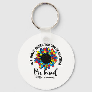 Cute Sunflower Autism Mum Women Men Autism Awarene Key Ring
