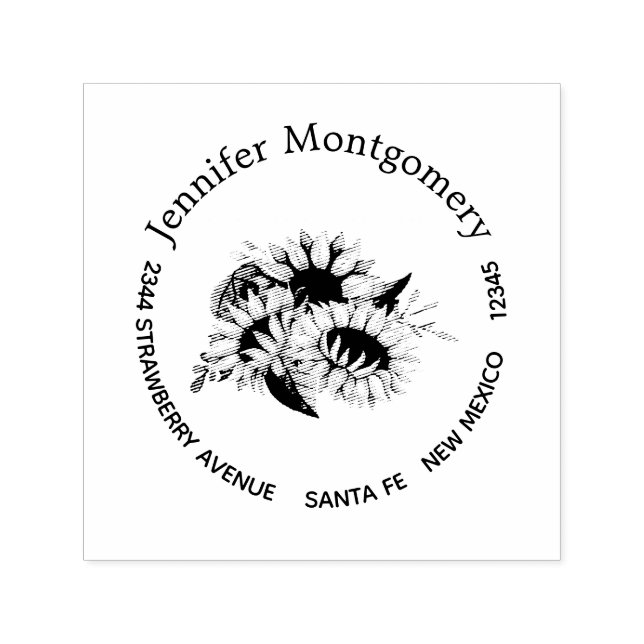 Cute Sunflower Bouquet Fresh & Summery Self-inking Stamp (Design)