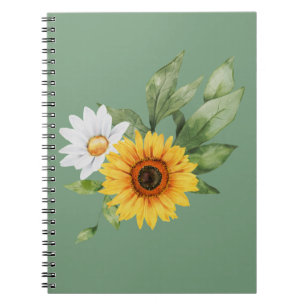 Cute Sunflower & Daisy Notebook