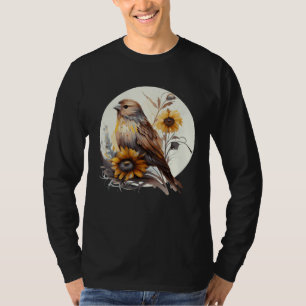 Cute Sunflower Finch Ornithologist Birding Bird Wa T-Shirt