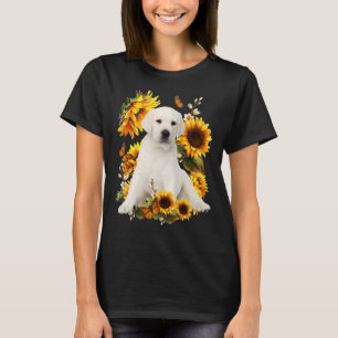 Cute Sunflower Labrador Dog Dad Mum Father's Day T-Shirt
