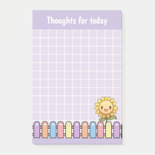 Cute Sunflower Lilac Thoughts For Today Post-it Notes