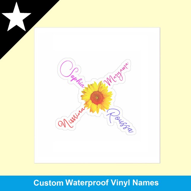 Cute Sunflower Names For Girls, Waterproof Name (sunflower for girls)