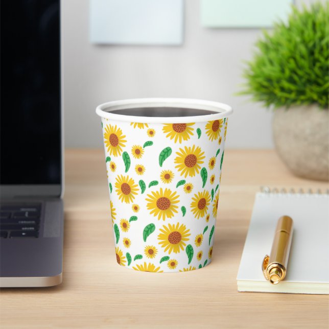 Cute sunflower pattern PARTY Paper Cups (Insitu)