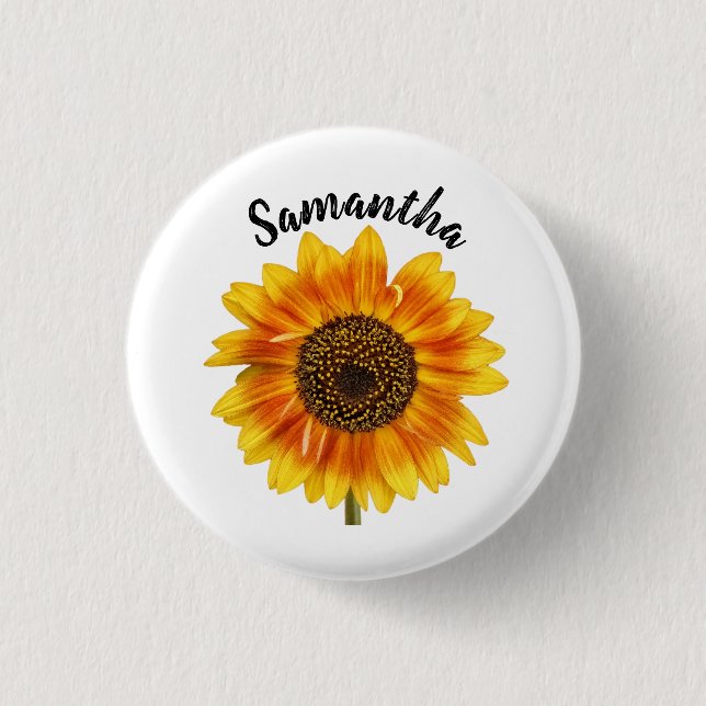 Cute Sunflower Personalised  3 Cm Round Badge (Front)