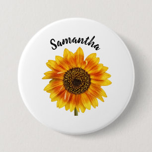 Cute Sunflower Personalized 7.5 Cm Round Badge