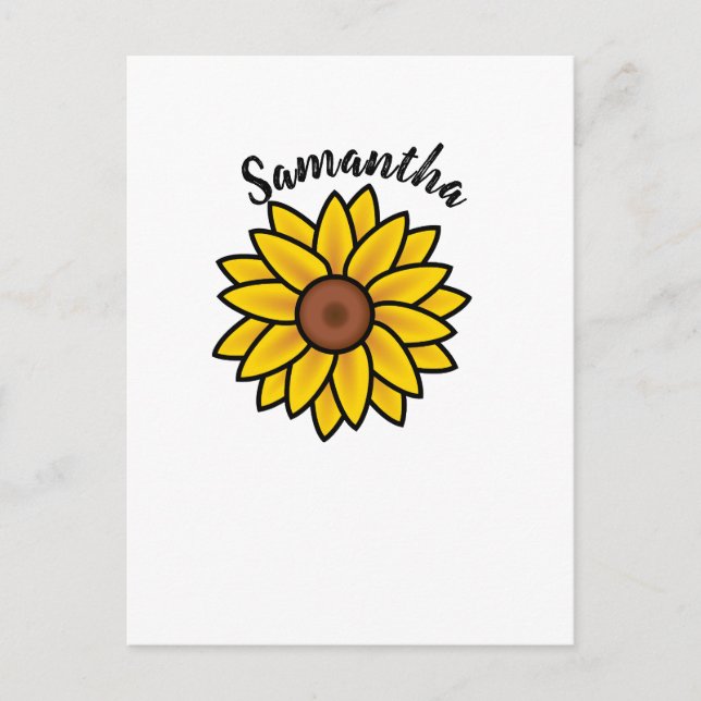 Cute Sunflower Personalized Postcard (Front)