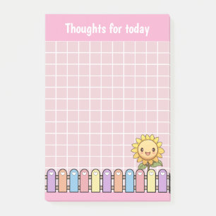 Cute Sunflower Pink Thoughts For Today  Post-it Notes