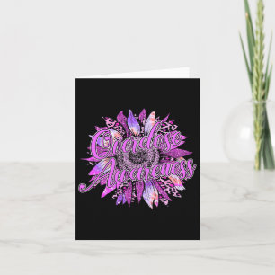 Cute Sunflower Purple Ribbon Opioid Overdose Aware Card