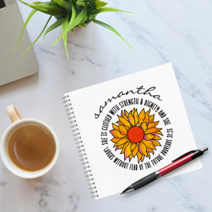 Cute sunflower scripture bible verse notebook