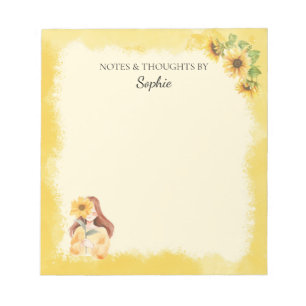 Cute Sunflower Themed Notepad