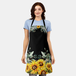 Cute Sunflowers All Over Print Apron