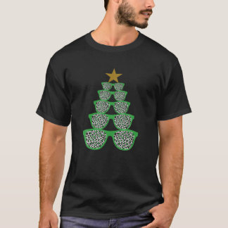 Cute Sunglasses Optometrist Christmas Tree Leopard T-Shirt